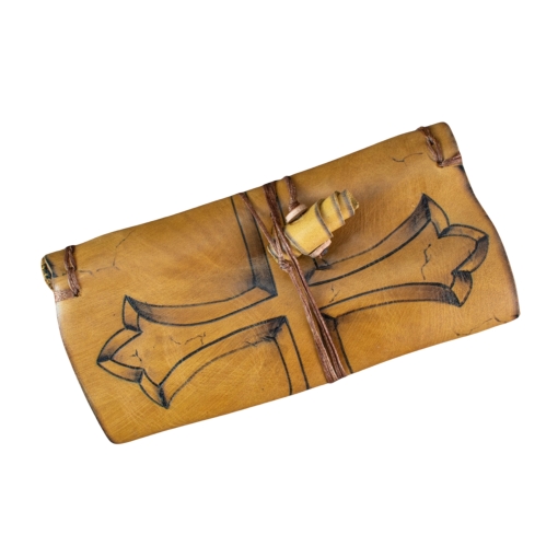 Καπνοθήκη Χειροποίητη Δερμάτινη Πυρογραφία Σταυρός - Image 2