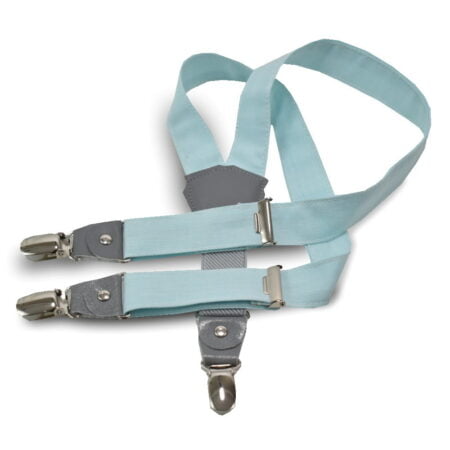 Παιδικές Τιράντες με Ύφασμα Γαλάζιο Μέντα & Δέρμα