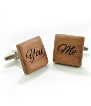 Ξύλινα Μανικετόκουμπα Με Χαραγμένο Μήνυμα