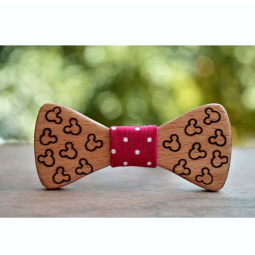 Βρεφικό Ξύλινο Παπιγιόν Mickey Κόκκινο - Image 2