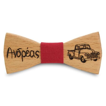 Παιδικό Ξύλινο Παπιγιόν Chevy με Όνομα Κόκκινο