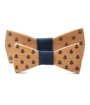 Σετ Ξύλινα Παπιγιόν Ανδρικό & Παιδικό Nautical