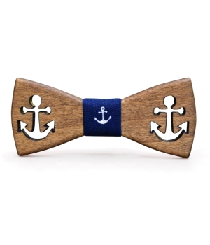 Ξύλινο Παπιγιόν Παιδικό Anchors Μπλε