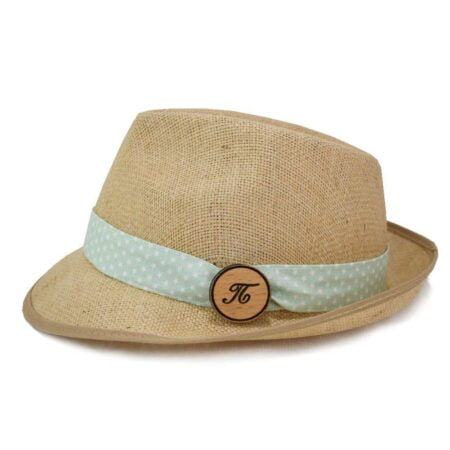 Ψάθινο Καβουράκι Μπεζ/Μέντα Αστεράκια & Αρχικό Ονόματος