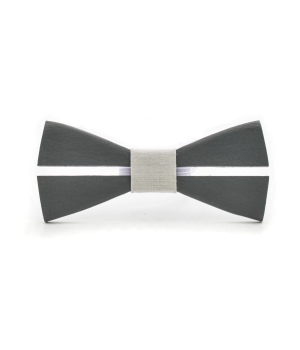 Ξύλινο Παπιγιόν Peru Γκρι με Ύφασμα Σχέδια Μπλε