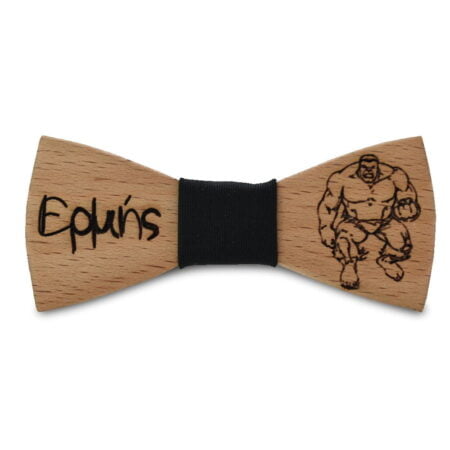 Παιδικό Ξύλινο Παπιγιόν Hulk με Όνομα Μαύρο