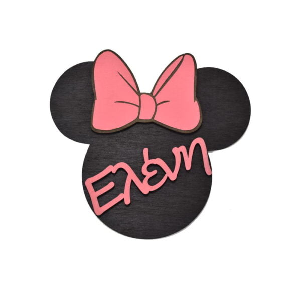 Ξύλινη Πινακίδα για την Πόρτα του Παιδικού Δωματίου με Όνομα Minnie - Image 3