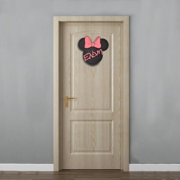 Ξύλινη Πινακίδα για την Πόρτα του Παιδικού Δωματίου με Όνομα Minnie - Image 2