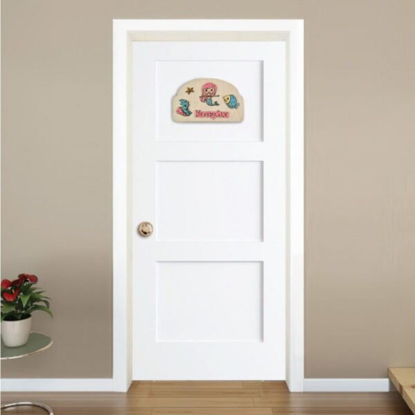 Ξύλινη Πινακίδα για την Πόρτα του Παιδικού Δωματίου με Όνομα Γοργόνα - Image 2