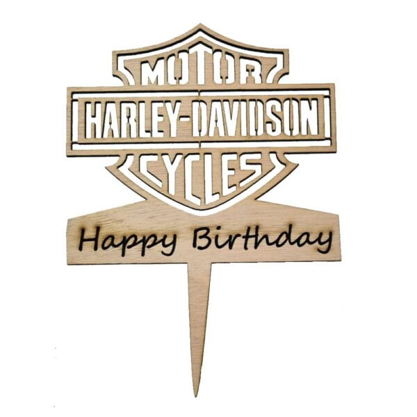 Ξύλινο Τόπερ για Τούρτα Γενεθλίων Harley - Image 3