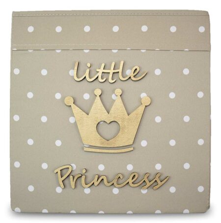 Κουτί Αποθήκευσης Με Ξύλινο Διακοσμητικό Στέμμα Little Princess