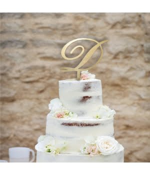 Ξύλινο Τόπερ για Τούρτα με Μονόγραμμα