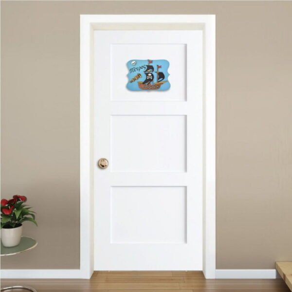 Ξύλινη Πινακίδα για την Πόρτα του Παιδικού Δωματίου με Όνομα Πειρατικό Καράβι - Image 2