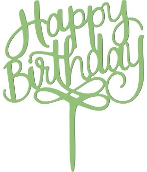 Ξύλινο Τόπερ για Τούρτα Γενεθλίων Happy Birthday Λαχανί