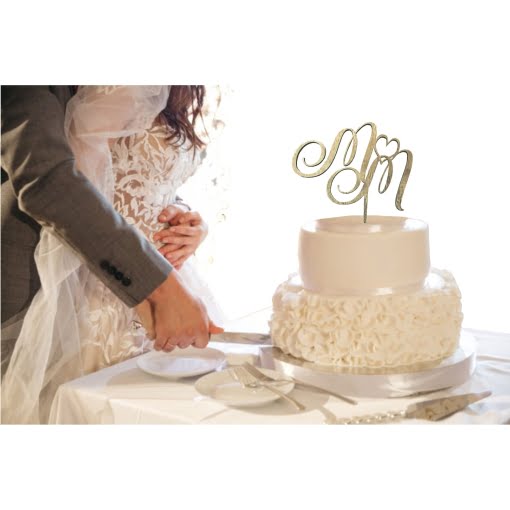 Ξύλινο Τόπερ για Γαμήλια Τούρτα με Αρχικά Ζευγαριού - Image 5