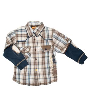 Πουκάμισο Παιδικό Καρώ Καφέ