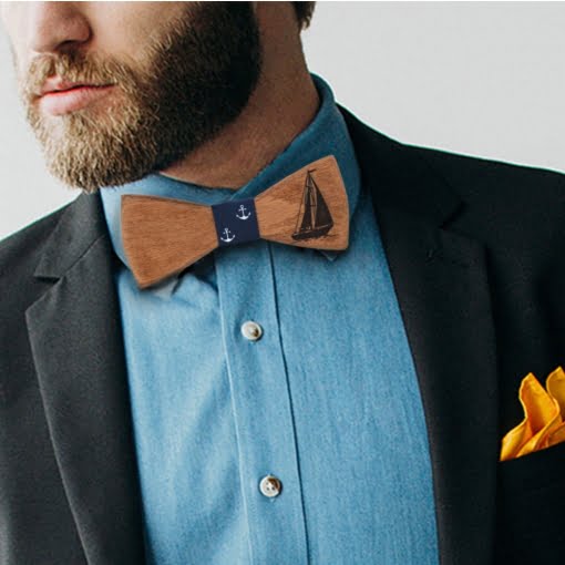 Ανδρικό Ξύλινο Παπιγιόν Ιστιοπλοϊκό - Image 2