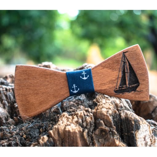 Ανδρικό Ξύλινο Παπιγιόν Ιστιοπλοϊκό - Image 2