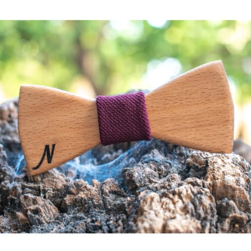 Ξύλινο Παπιγιόν Παιδικό Με Χαραγμένο Μονόγραμμα - Image 2