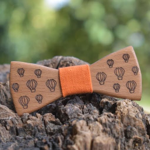 Ξύλινο Παπιγιόν Παιδικό Αερόστατα Κόκκινο - Image 2