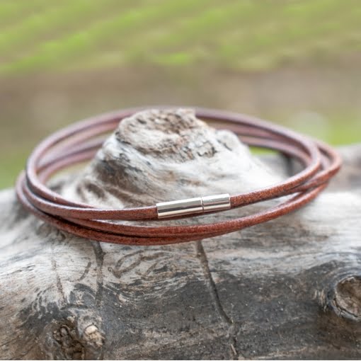 Δερμάτινο Βραχιόλι Καφέ Τετραπλό - Image 2