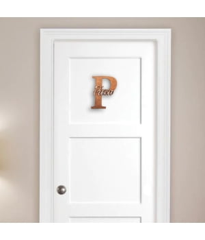 Ξύλινη Πινακίδα για την Πόρτα του Παιδικού Δωματίου Μονόγραμμα & Όνομα