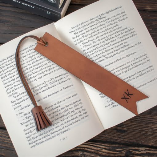 Σελιδοδείκτης Δερμάτινος με Αρχικά - Image 3