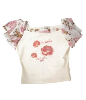 Μπλουζάκι Κοντομάνικο Εκρού με Λουλουδάτα Μανίκια και Στάμπα