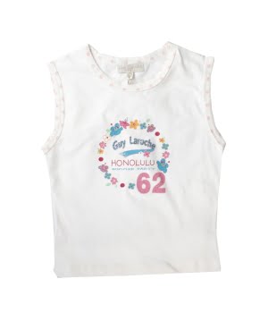 Μπλουζάκι Βαμβακερό Αμάνικο Λευκό με Στάμπα Λουλούδια