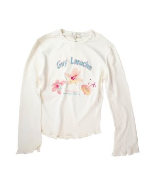 Μπλουζάκι Μακρυμάνικο Λευκό με Κέντημα