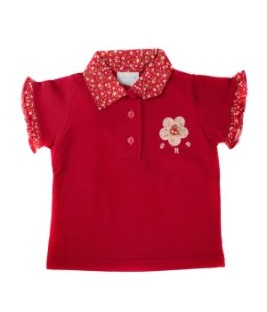 Κοντομάνικο Μπλουζάκι Βαμβακερό Πόλο Κόκκινο