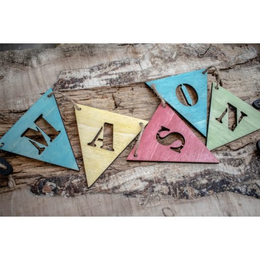 Γιρλάντα με Ξύλινα Σημαιάκια Με Όνομα - Image 6