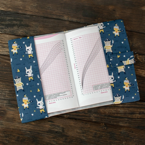 Κάλυμμα για Βιβλιάριο Υγείας Παιδιού Ζωάκια Πειρατές - Image 2