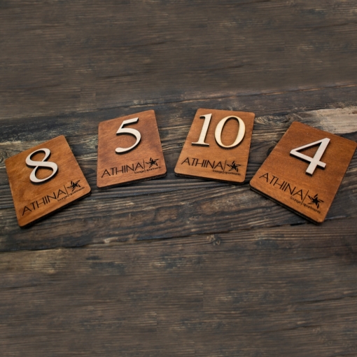 Ξύλινη Πινακίδα Αρίθμησης Δωματίου για Ξενοδοχείο ή Πανσιόν με Λογότυπο - Image 4