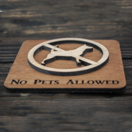 Ξύλινη Πινακίδα "Όχι Κατοικίδια" ("No Pets Allowed") - Image 3