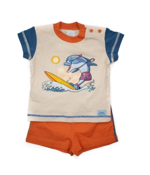 Πυτζαμάκι Πορτοκαλί Δελφίνι
