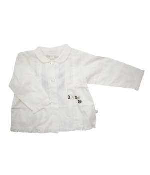 λευκό βρεφικό πουκάμισο για κορίτσι λευκό με δαντελίτσα
