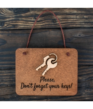Ξύλινη πινακίδα για την εξώπόρτα don't forget your keys