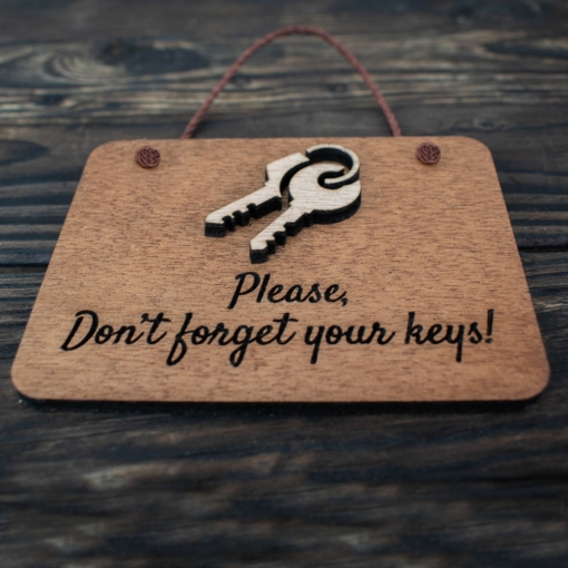 Ξύλινη Πινακίδα Υπενθύμισης για Κλειδιά - Image 3