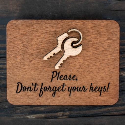 Ξύλινη Πινακίδα Υπενθύμισης για Κλειδιά - Image 2