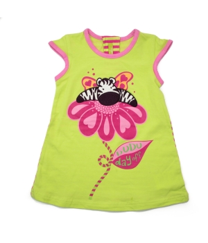 Φορεματάκι Βαμβακερό Φούξια Λαχανί