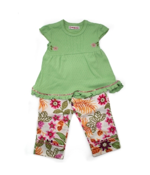 Παιδικό Σετ Μπλουζάκι και Λουλουδάτο Παντελόνι