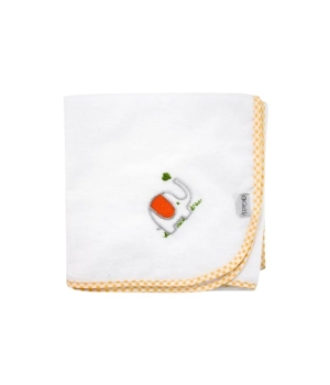 Πάνα Τετράγωνη Χασέ με Καρώ Ρέλι Πορτοκαλί Ελεφαντάκι 90Χ90cm