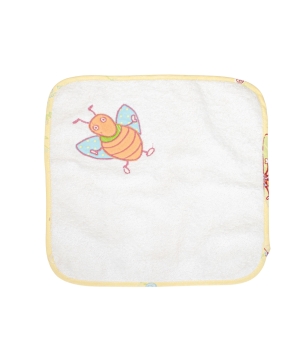 Πανάκι Πετσετέ με Καρώ Ρέλι και Κέντημα Μέλισσα 28Χ28εκ