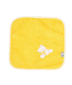 Πανάκια για τις Γουλίτσες Πετσέτα Κίτρινο με Κέντημα Αρκουδάκι 28Χ28εκ