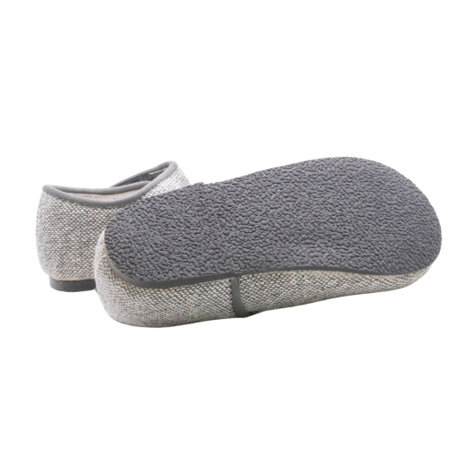 Παπουτσάκι Γκρι Μαύρο με Λουλουδάκια - Image 3