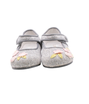 Παπουτσάκι Γκρι Μάυρο με Λουλουδάκια