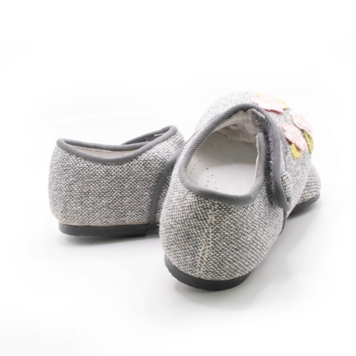 Παπουτσάκι Γκρι Μαύρο με Λουλουδάκια - Image 5