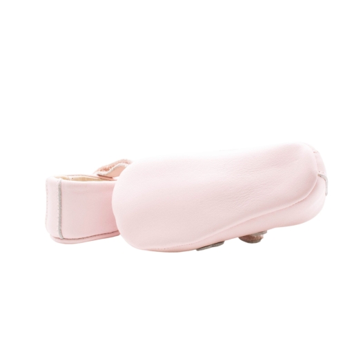 Παπουτσάκια Αγκαλιάς Δερμάτινα Ροζ Λουλουδάκια - Image 4
