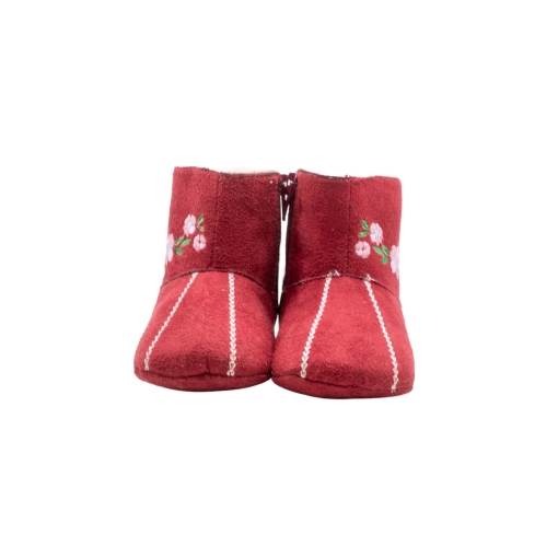 Παπουτσάκια Αγκαλιάς Μποτάκι Πάνινο Μπορντώ - Image 3